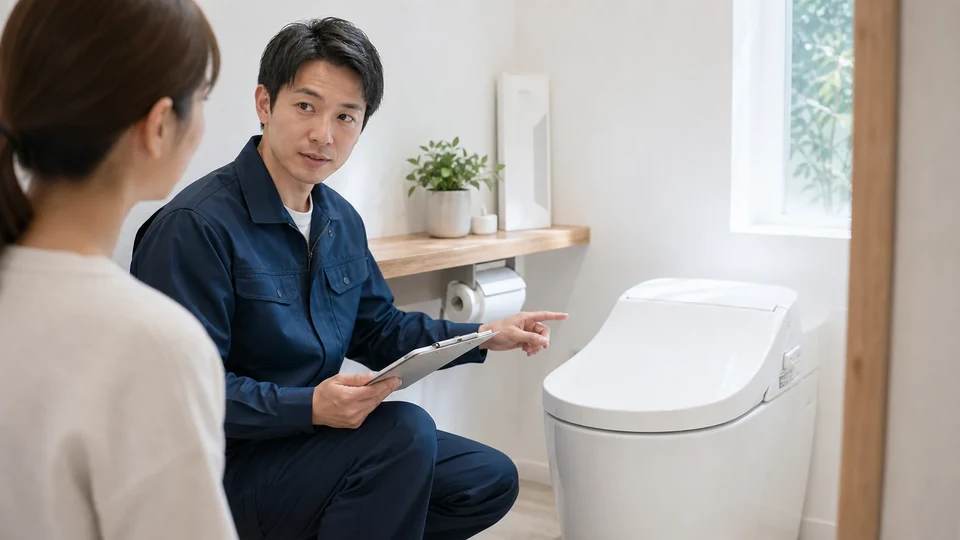 トイレの交換・設備工事の確認イメージ