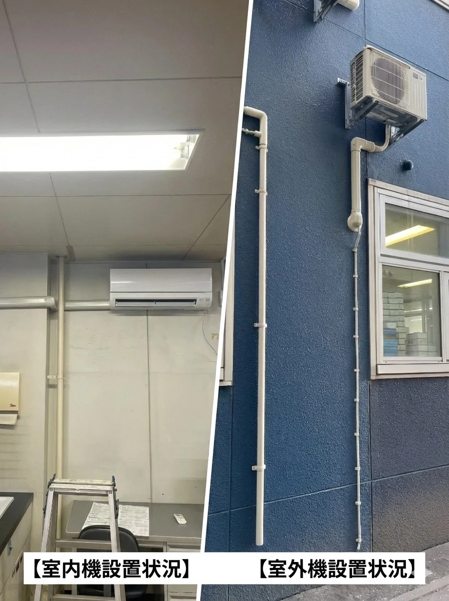 室蘭市でエアコン取付工事|予算内で“ハイパワー”を確保しつつ、電源工事を最小限に抑える機種選定で設置した施工事例