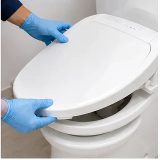 温水洗浄便座の近くが濡れるの説明イメージ