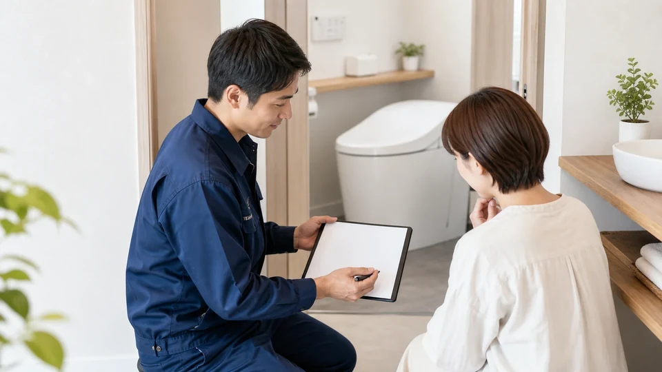 トイレの交換・設備工事の確認イメージ