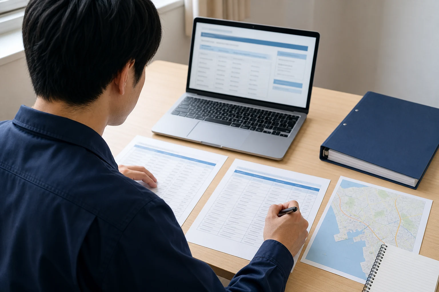 法人情報と自治体の公的情報を机上で照合する技術者