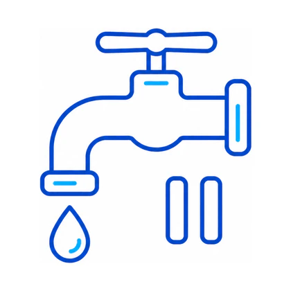 水栓と一時停止を示す線画