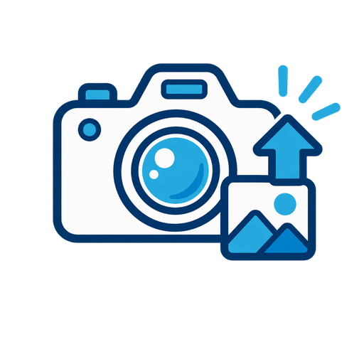 写真送信を示すカメラのイラスト