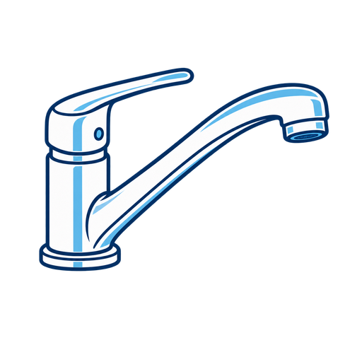 台付シングルレバー水栓のイラスト