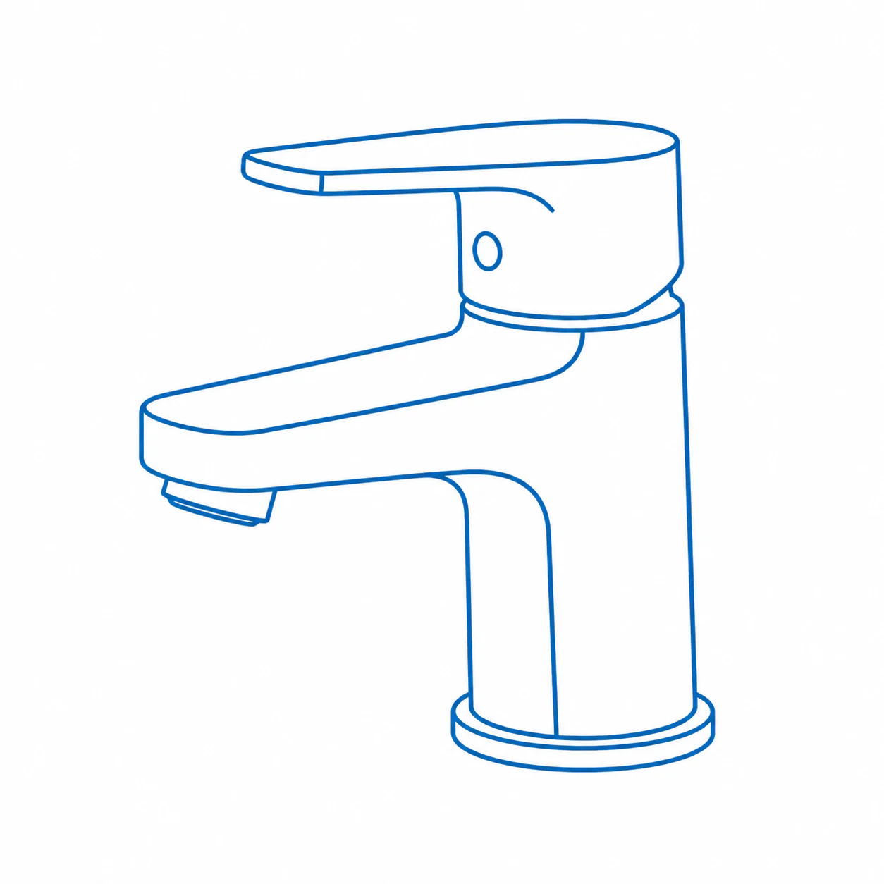 シングルレバー水栓の線画