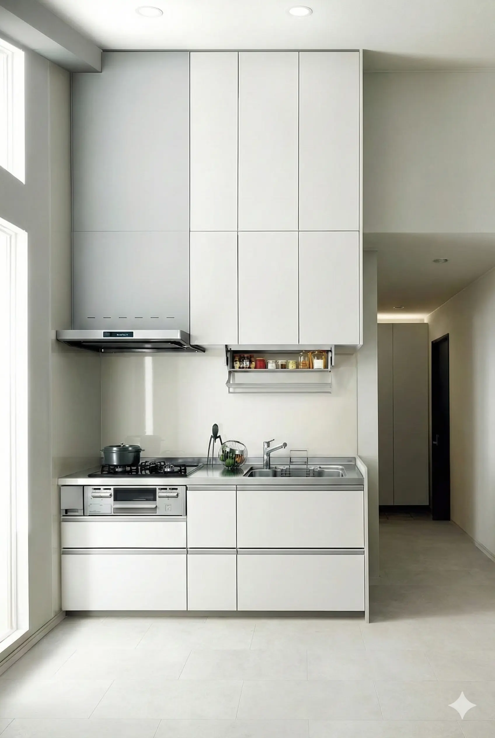 脱衣所リフォーム後の収納と洗面スペース