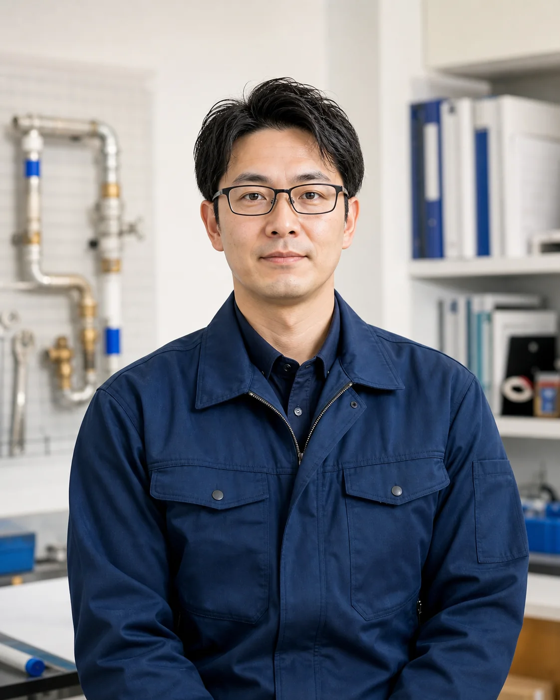 技術確認を担当する設備工事技術者のイメージ