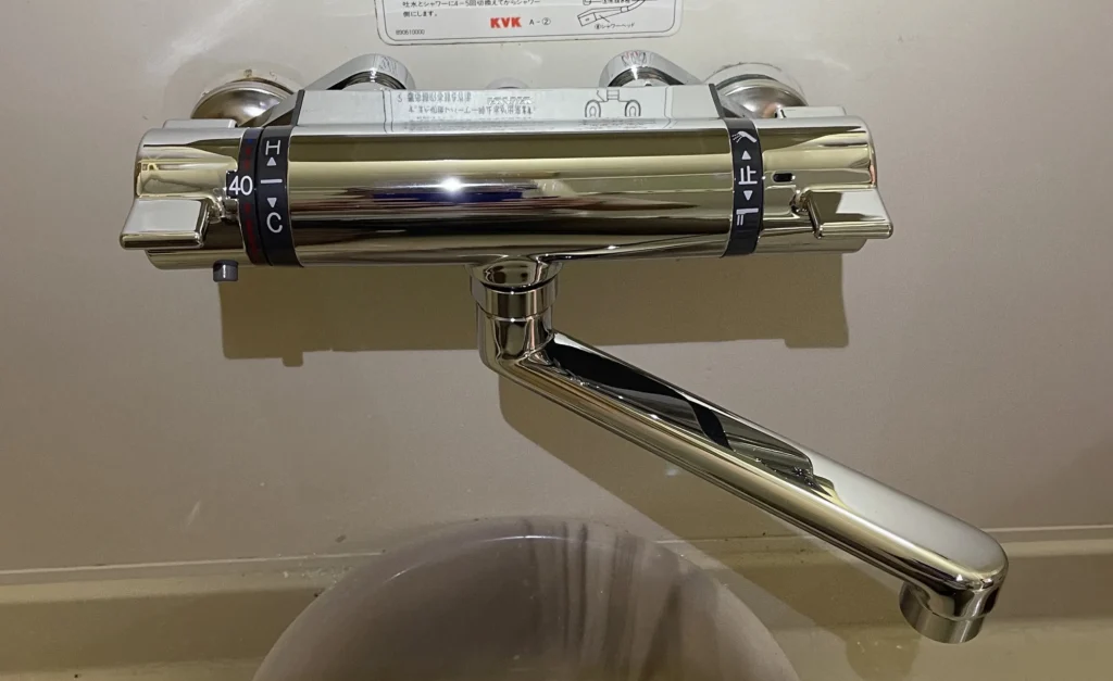 浴室混合栓取替工事施工後