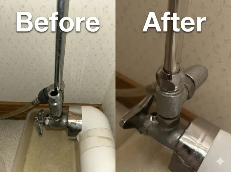 室蘭市で凍結破損により配管が抜け水漏れ（凍結工事）｜原因確認〜再発防止まで行った修繕工事の施工事例