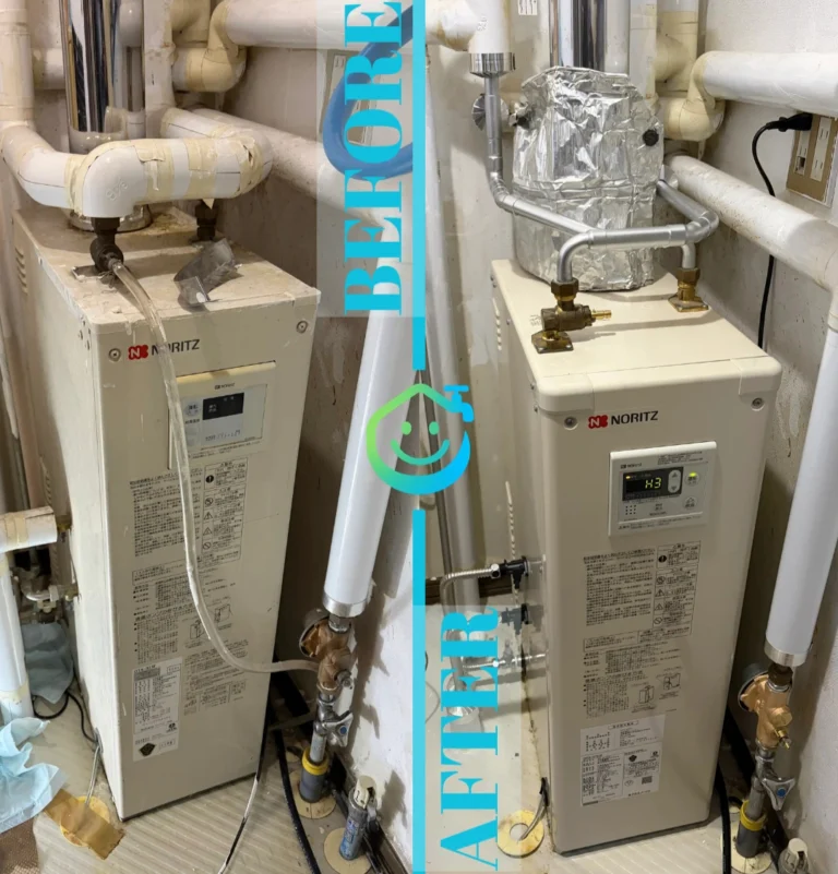 室蘭市中島町で追い焚きボイラー（給湯器）交換工事｜「お湯が出ない・異音がすごい」をパワフル機種＋既存配管活用で安く安全に改善した施工事例